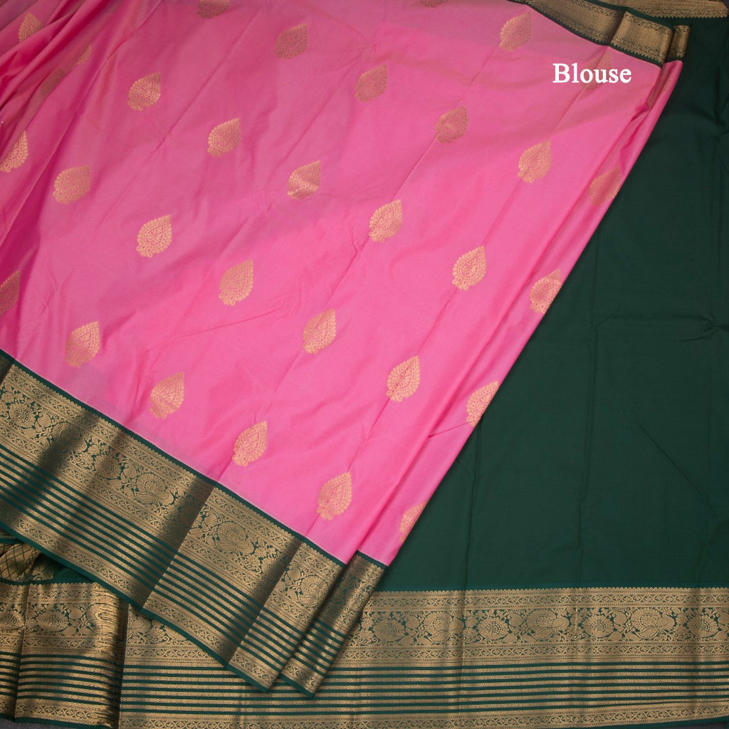 Art Silk Taffy Pink Zari Worked Saree