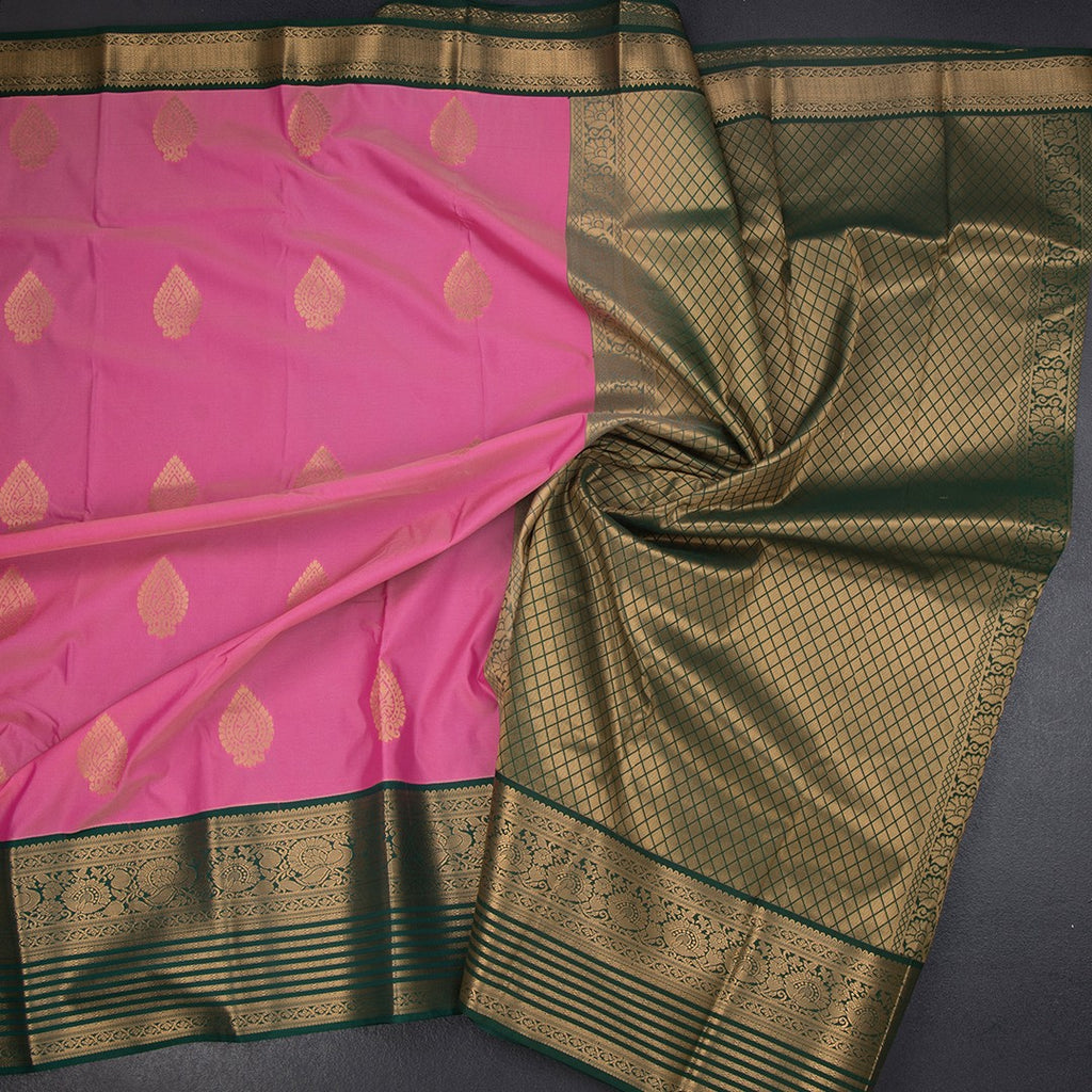Art Silk Taffy Pink Zari Worked Saree