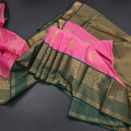 Art Silk Taffy Pink Zari Worked Saree