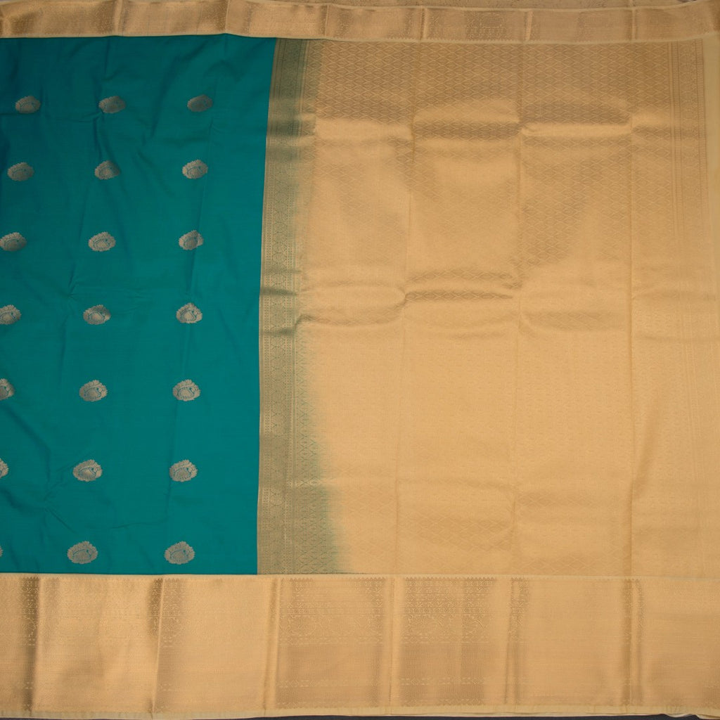 Art Silk Peacock Green Zari Worked Saree 04