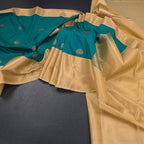Art Silk Peacock Green Zari Worked Saree 04