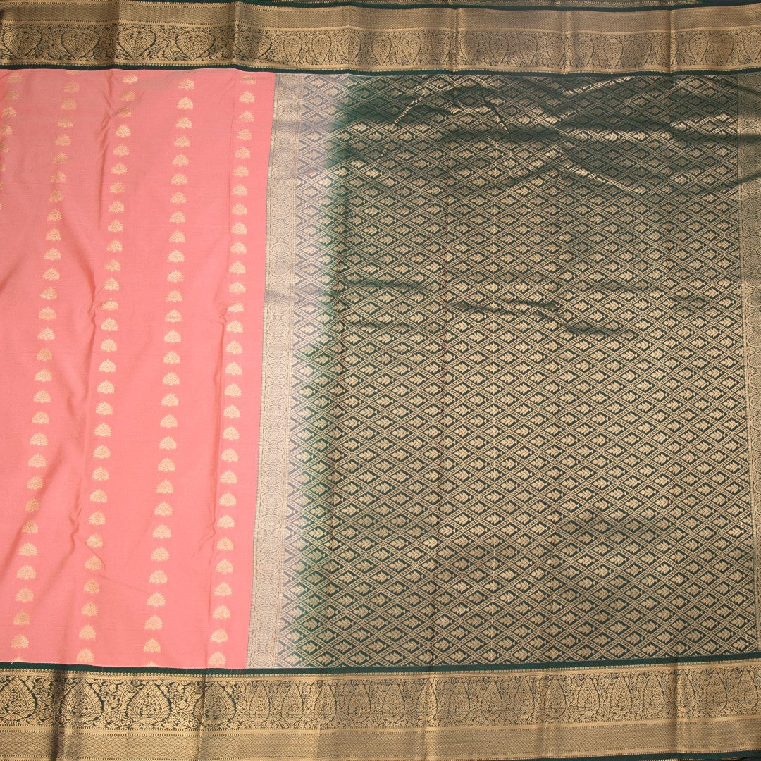 Art Silk Peach Zari Worked Saree 04