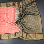 Art Silk Peach Zari Worked Saree 04