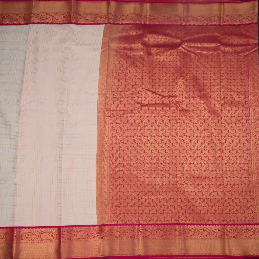 Art Silk Cream Zari Worked Saree