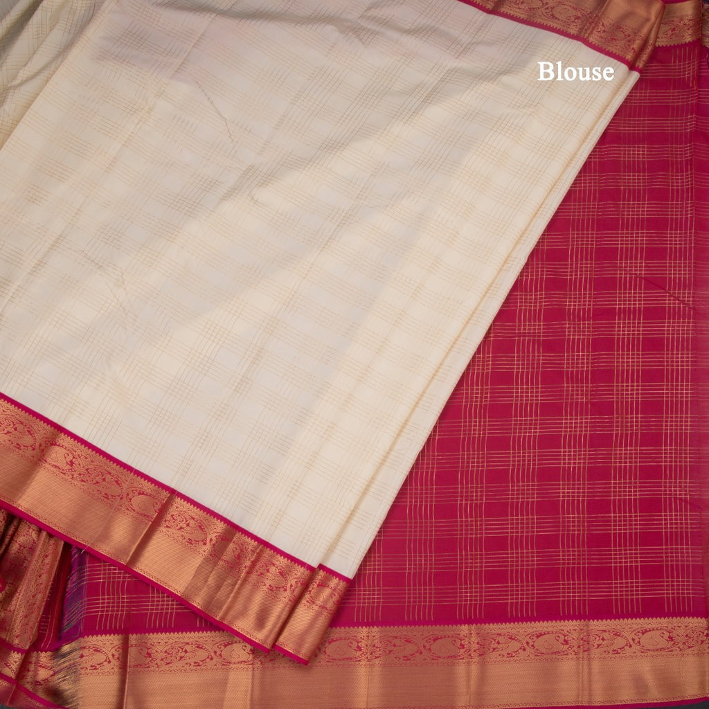 Art Silk Cream Zari Worked Saree