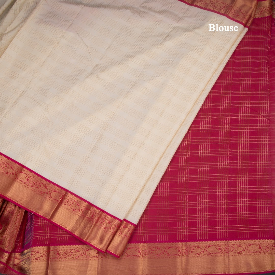 Art Silk Cream Zari Worked Saree