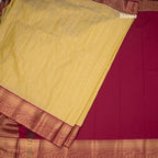 Art Silk Pastel Yellow Zari Worked Saree