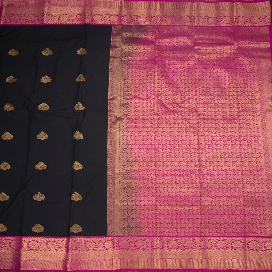 Art Silk Black Zari Worked Saree 02