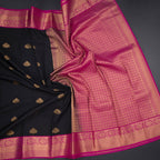 Art Silk Black Zari Worked Saree 02