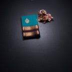 Art Silk Peacock Blue Zari Worked Saree