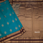 Art Silk Peacock Blue Zari Worked Saree
