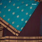 Art Silk Peacock Blue Zari Worked Saree