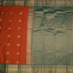 Art Silk Rust Orange Zari Worked Saree