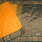 Art Silk Mango Yellow Zari Worked Saree 04