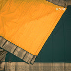 Art Silk Mango Yellow Zari Worked Saree 04