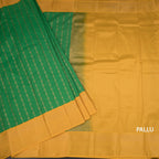 Art Silk Parrot Green Zari Worked Saree 03