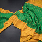Art Silk Parrot Green Zari Worked Saree 03