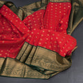 Art Silk Red Zari Worked Saree 03