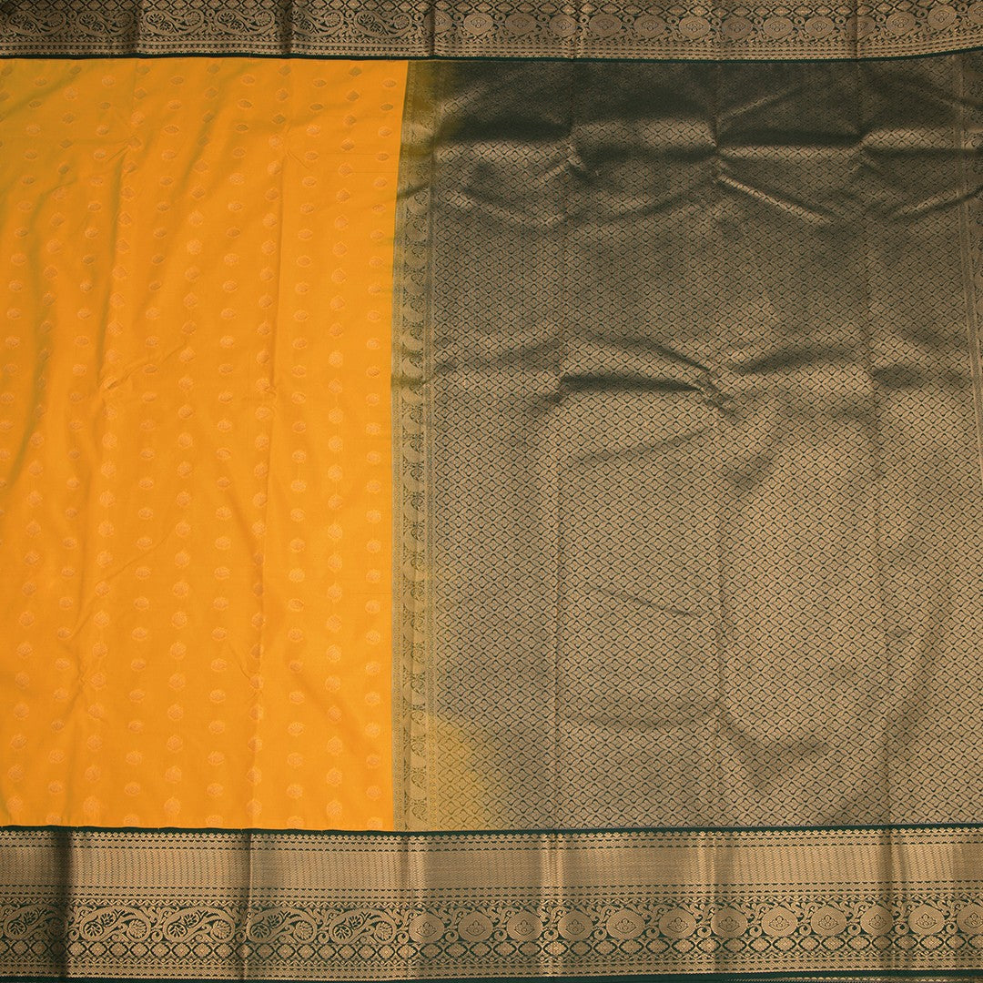 Art Silk Mango Yellow Zari Worked Saree 05
