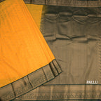 Art Silk Mango Yellow Zari Worked Saree 05