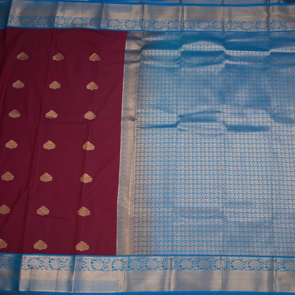 Art Silk Maroon Zari Worked Saree 04