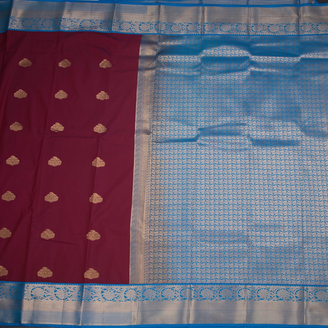 Art Silk Maroon Zari Worked Saree 04