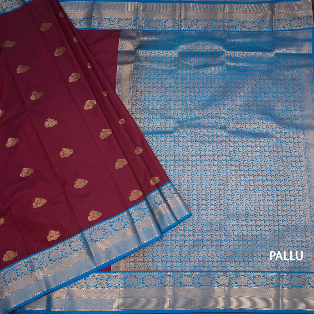 Art Silk Maroon Zari Worked Saree 04