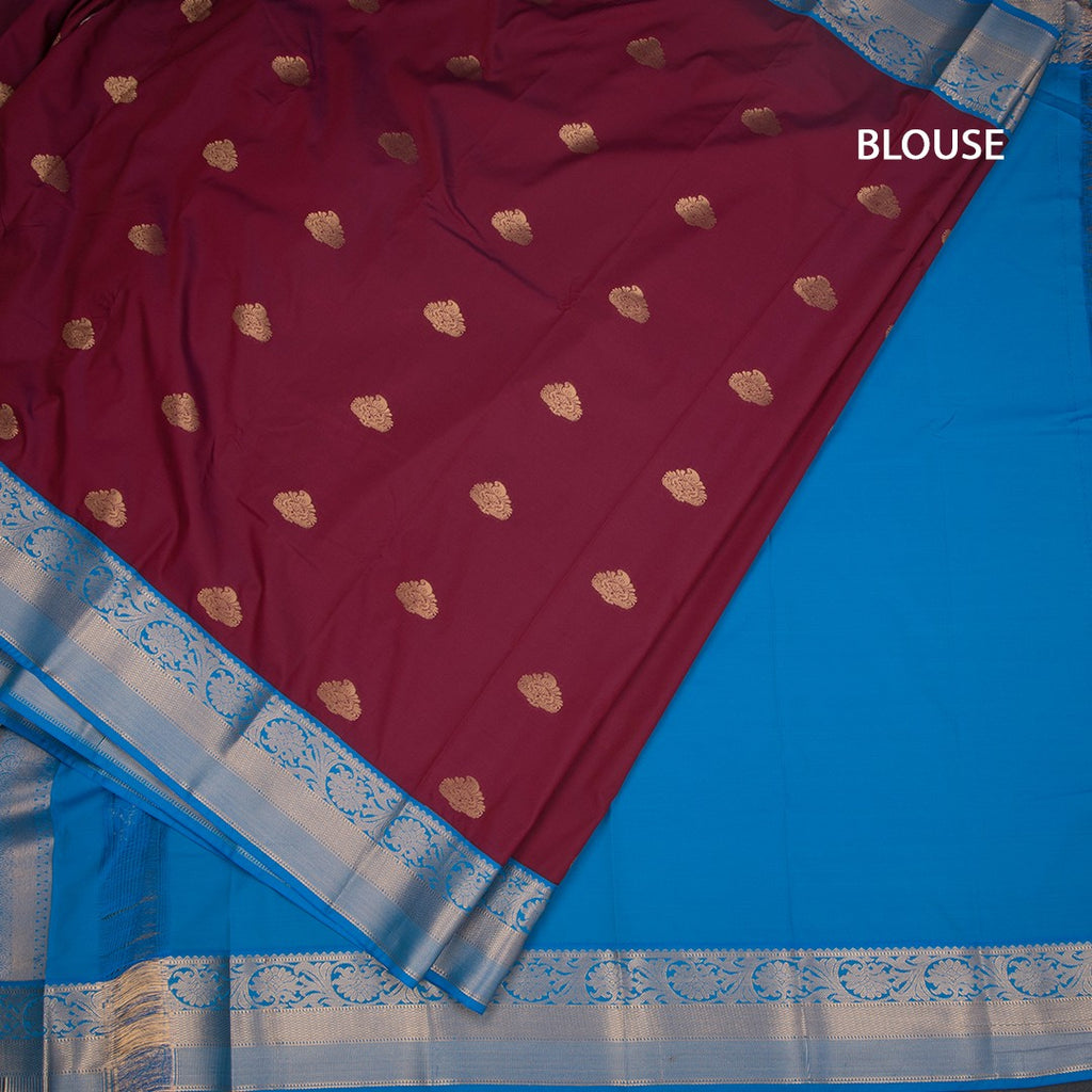 Art Silk Maroon Zari Worked Saree 04