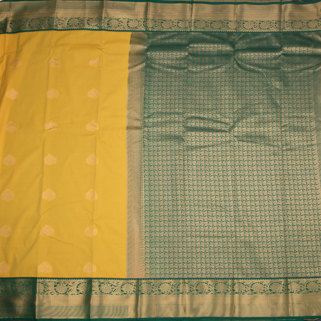Art Silk Mango Yellow Zari Worked Saree 06
