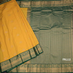 Art Silk Mango Yellow Zari Worked Saree 06