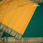 Art Silk Mango Yellow Zari Worked Saree 06