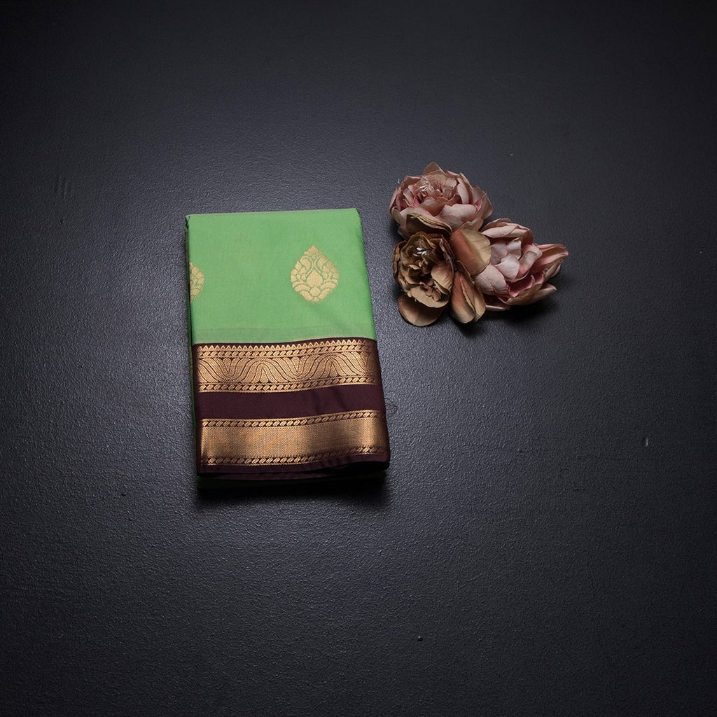 Art Silk Light Green Zari Worked Saree