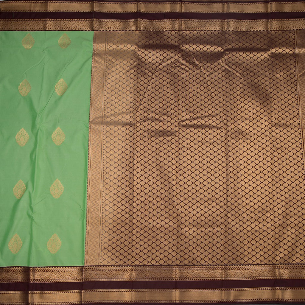 Art Silk Light Green Zari Worked Saree
