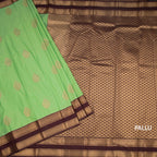 Art Silk Light Green Zari Worked Saree