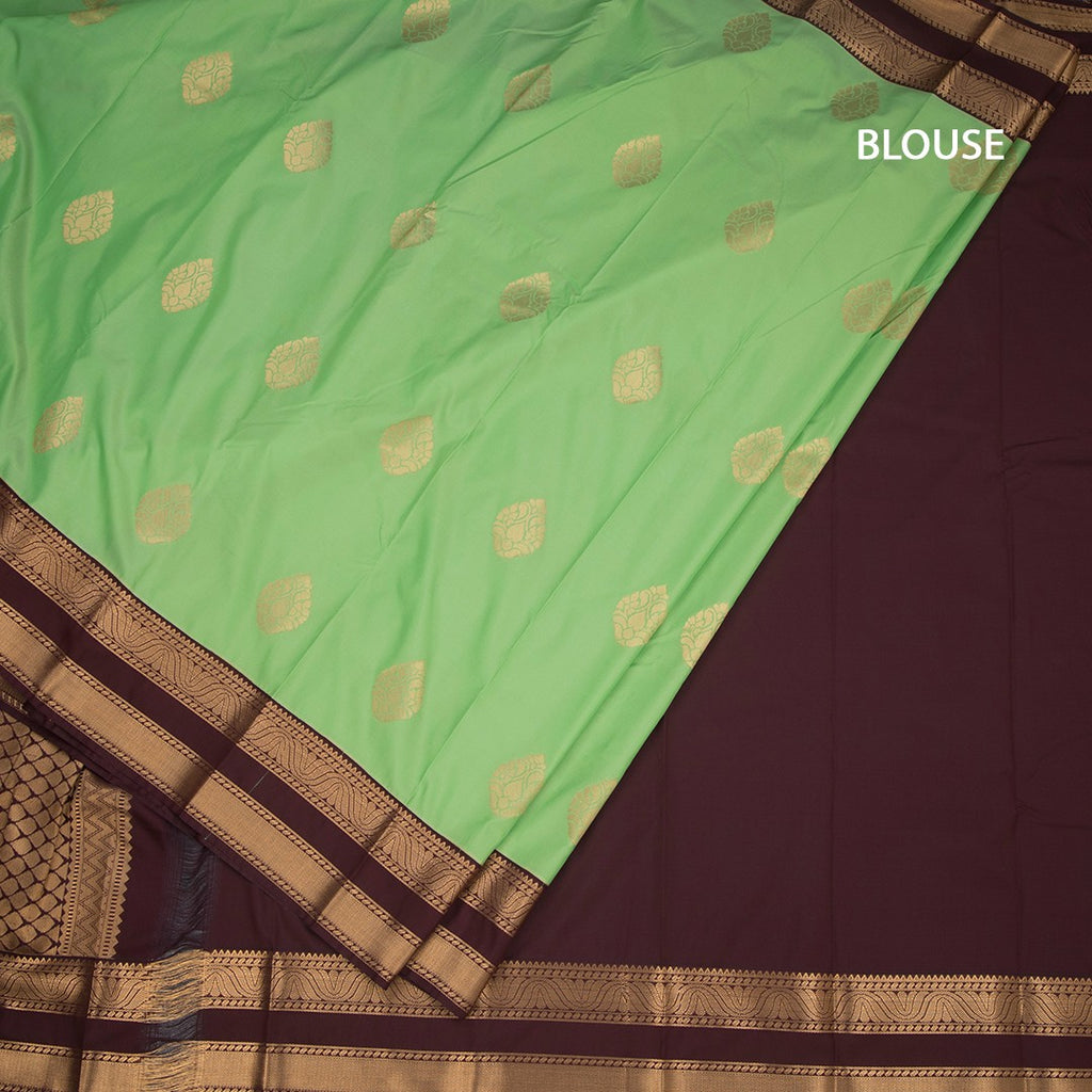 Art Silk Light Green Zari Worked Saree