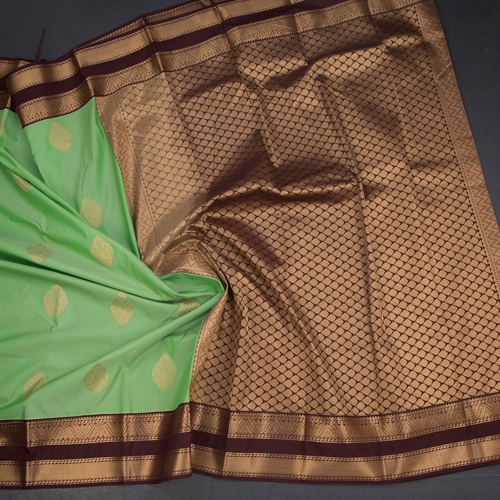 Art Silk Light Green Zari Worked Saree