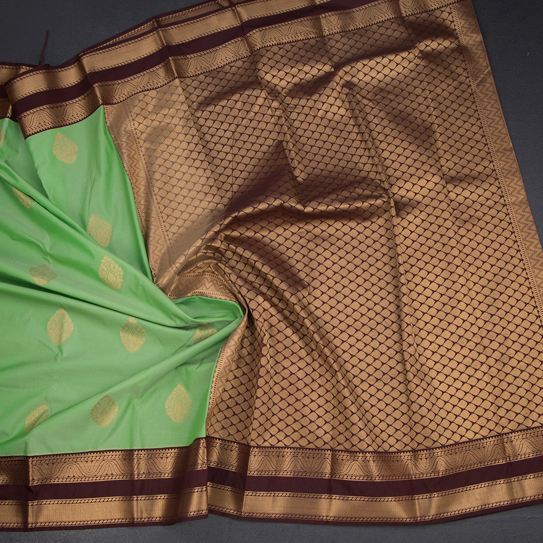 Art Silk Light Green Zari Worked Saree