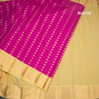 Art Silk Magenta Pink Zari Worked Saree 02