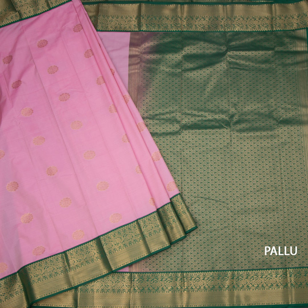 Art Silk Rose Pink Zari Worked Saree 04