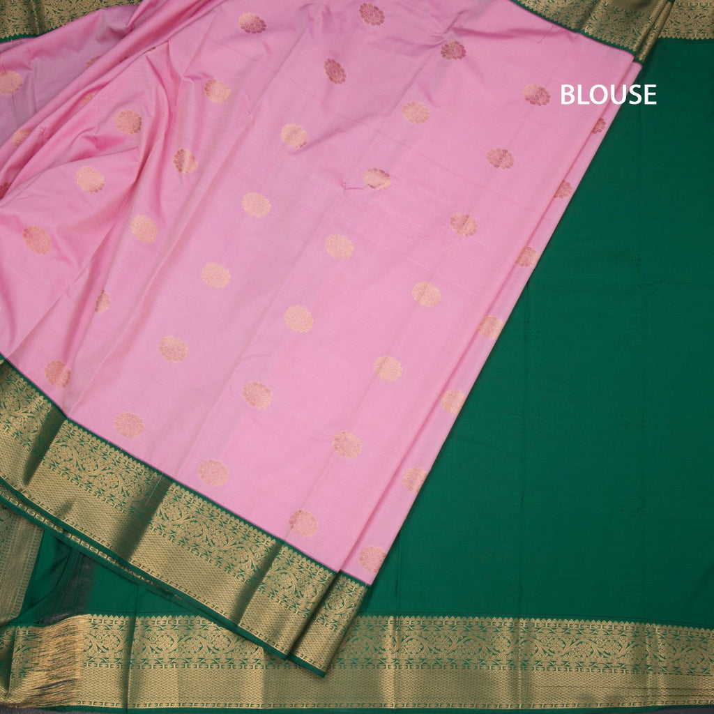 Art Silk Rose Pink Zari Worked Saree 04