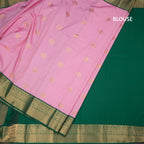 Art Silk Rose Pink Zari Worked Saree 04