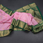 Art Silk Rose Pink Zari Worked Saree 04