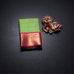 Art Silk Parrot Green Zari Checked Saree