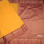 Art Silk Mango Yellow Zari Worked Saree 07