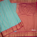 Art Silk Powder Blue Zari Worked Saree 02
