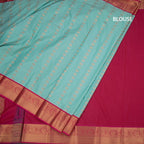 Art Silk Powder Blue Zari Worked Saree 02