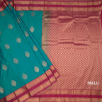 Art Silk Peacock Green Zari Worked Saree 07