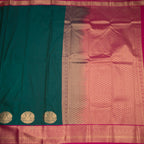 Art Silk Dark Green Zari Worked Saree 06