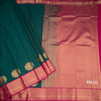Art Silk Dark Green Zari Worked Saree 06