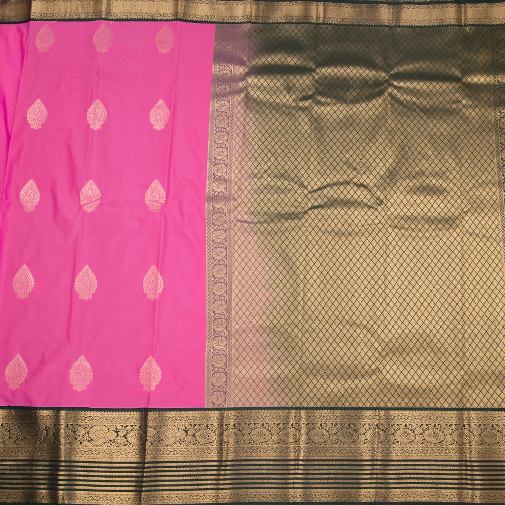 Art Silk Taffy Pink Zari Worked Saree 03
